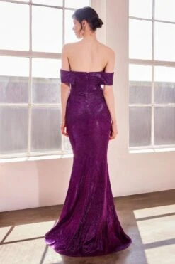Ladivine Amoris T603 Off Shoulder Classic Modest Fitted Prom Gown(Ladivine Amoris T603 Off Shoulder Classic Modest Fitted Prom Gown) -Dress Promotion Store t603 purple back