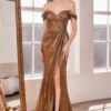 Ladivine Amoris T605 Off Shoulder Sweetheart Neck Metallic Prom Gown(Ladivine Amoris T605 Off Shoulder Sweetheart Neck Metallic Prom Gown)
