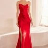 CLEARANCE - Ladivine Amoris T704 Dress Off The Shoulder Fitted Red Gown (Size S)(Clearance Ladivine Amoris T704 Dress Off The Shoulder Fitted Red Gown Size S) -Dress Promotion Store t704 red front 1