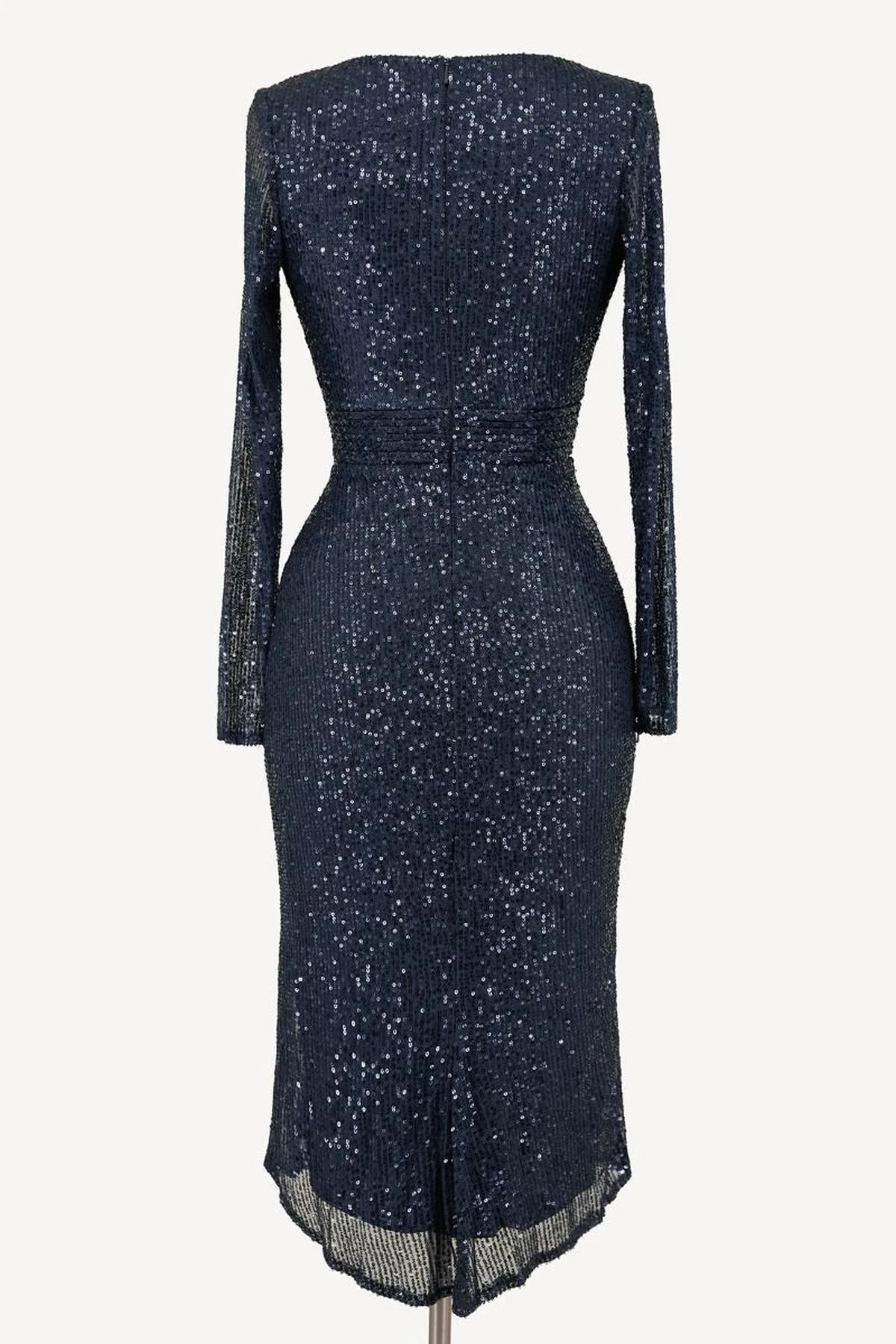 Ladivine Amoris T807 Knee Length Long Sleeve Sequin Dress V-Neckline(Ladivine T807 Knee Length Long Sleeve Sequin Dress V Neckline) 5 Ladivine Amoris T807 Knee Length Long Sleeve Sequin Dress V-Neckline(Ladivine T807 Knee Length Long Sleeve Sequin Dress V Neckline) - Image 3