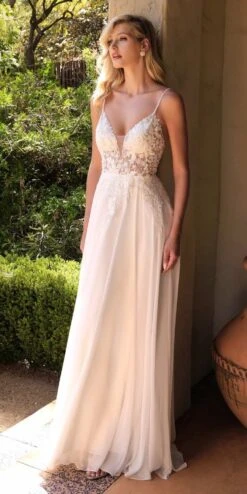 Cinderella Divine TY11 A-Line Chiffon Gown Beaded Embellished Floral Bodice Applique(Cinderella Divine Ty11 A Line Chiffon Gown Beaded Embellished Floral Bodice Applique)