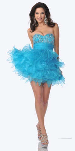 CLEARANCE - Cinderella Divine 5866 Strapless Cocktail Dress Short (Size 8)(Clearance Cinderella Divine 5866 Strapless Cocktail Dress Short Size 8)