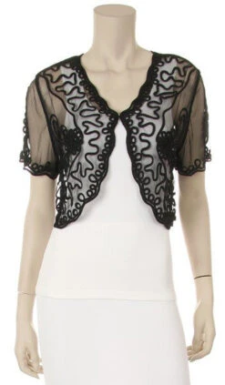 Short Sleeve Black Bolero Top(Short Sleeve Black Bolero Top)