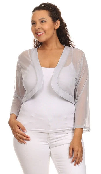 Purple Sheer Bolero Chiffon 3/4 Length Purple Chiffon Bolero Jacket(Purple Sheer Bolero Chiffon 3 4 Length Purple Chiffon Bolero Jacket) 5 Purple Sheer Bolero Chiffon 3/4 Length Purple Chiffon Bolero Jacket(Purple Sheer Bolero Chiffon 3 4 Length Purple Chiffon Bolero Jacket) - Image 3