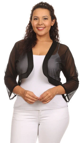 Purple Sheer Bolero Chiffon 3/4 Length Purple Chiffon Bolero Jacket(Purple Sheer Bolero Chiffon 3 4 Length Purple Chiffon Bolero Jacket) 4 Purple Sheer Bolero Chiffon 3/4 Length Purple Chiffon Bolero Jacket(Purple Sheer Bolero Chiffon 3 4 Length Purple Chiffon Bolero Jacket) - Image 2