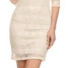 Short Crochet A Line Body Con Dress White 3/4 Sleeves(Short Crochet A Line Body Con Dress White 3 4 Sleeves) -Dress Promotion Store yhst 94935736666794 2454 1188313083