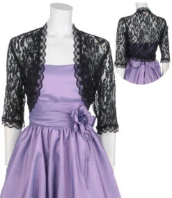 Mid-Length Lace Bolero Jacket(Mid Length Black Lace Bolero Jacket Bridal Wedding Jacket)