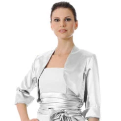 Mid Length Sleeve Black Satin Bolero Jacket Shrug(Mid Length Sleeve Black Satin Bolero Jacket Shrug) -Dress Promotion Store yhst 94935736666794 2454 37095562 3172793b 7849 419f a389 242615cb7201