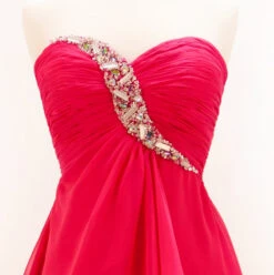 CLEARANCE - Cinderella Divine HK5744 Short Red Chiffon Dress (Size 4)(Red Damas Dress Above Knee Chiffon Strapless Jewels Empire A Line) -Dress Promotion Store yhst 94935736666794 2454 48625654 922dfc7d 6e76 41cd 8e4c f32b67e56411