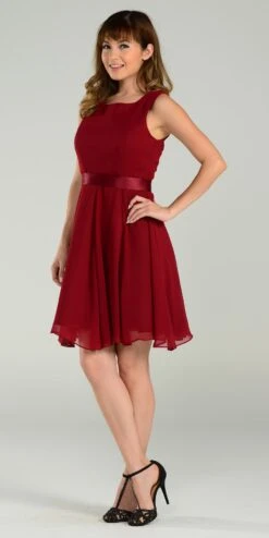 Poly USA | Ed Young 7290 Modest Chiffon Dress Knee Length A Line(Modest Royal Blue Semi Formal Chiffon Dress Knee Length A Line) -Dress Promotion Store yhst 94935736666794 2455 350241917 7079c3d5 7687 4731 9f43 1808e3098a40