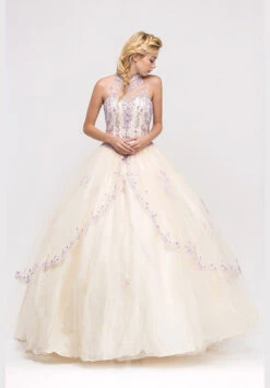 Eureka 3060 Halter Neck Corset Bodice Princess Gown Poofy(Halter Neck Corset Bodice Blush Princess Gown Poofy)