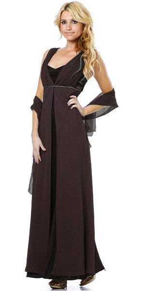 CLEARANCE - Eureka 1146 Long Sleeveless Belted Empire Waist Gown (Size L)(Long Sleeveless Belted Empire Waist Black Concert Gown) 9 CLEARANCE - Eureka 1146 Long Sleeveless Belted Empire Waist Gown (Size L)(Long Sleeveless Belted Empire Waist Black Concert Gown) - Image 7