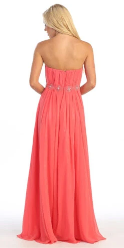 Celavie 3006 A-Line Long Dress Strapless Empire Beaded Waist(A Line Long Prom Dress Coral Strapless Empire Beaded Waist) -Dress Promotion Store yhst 94935736666794 2457 1120215518 7714a243 f77d 4a6f a2f7 b2ded6bb84dc