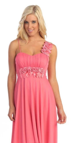 Celavie 2163L Chiffon Semi Formal Gown Dress Flowy(Ankle Length Chiffon Maternity Bridesmaid Gown Teal Dress Flowy) -Dress Promotion Store yhst 94935736666794 2457 1124144023