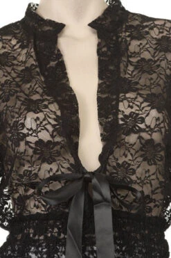 Black Short Sleeve Lace Top V Neck With Bow(Black Short Sleeve Lace Top V Neck With Bow) -Dress Promotion Store yhst 94935736666794 2457 1177564156 bcfe04fb d8d2 46aa 8b3c ba24f1146d9e