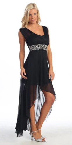 Celavie 2389 Chiffon Dress High Low Wide Strap Rhinestone Waist(Black Semi Formal Chiffon Dress High Low Wide Strap Rhinestone Waist) 11 Celavie 2389 Chiffon Dress High Low Wide Strap Rhinestone Waist(Black Semi Formal Chiffon Dress High Low Wide Strap Rhinestone Waist) -Dress Promotion Store yhst 94935736666794 2457 1189927860