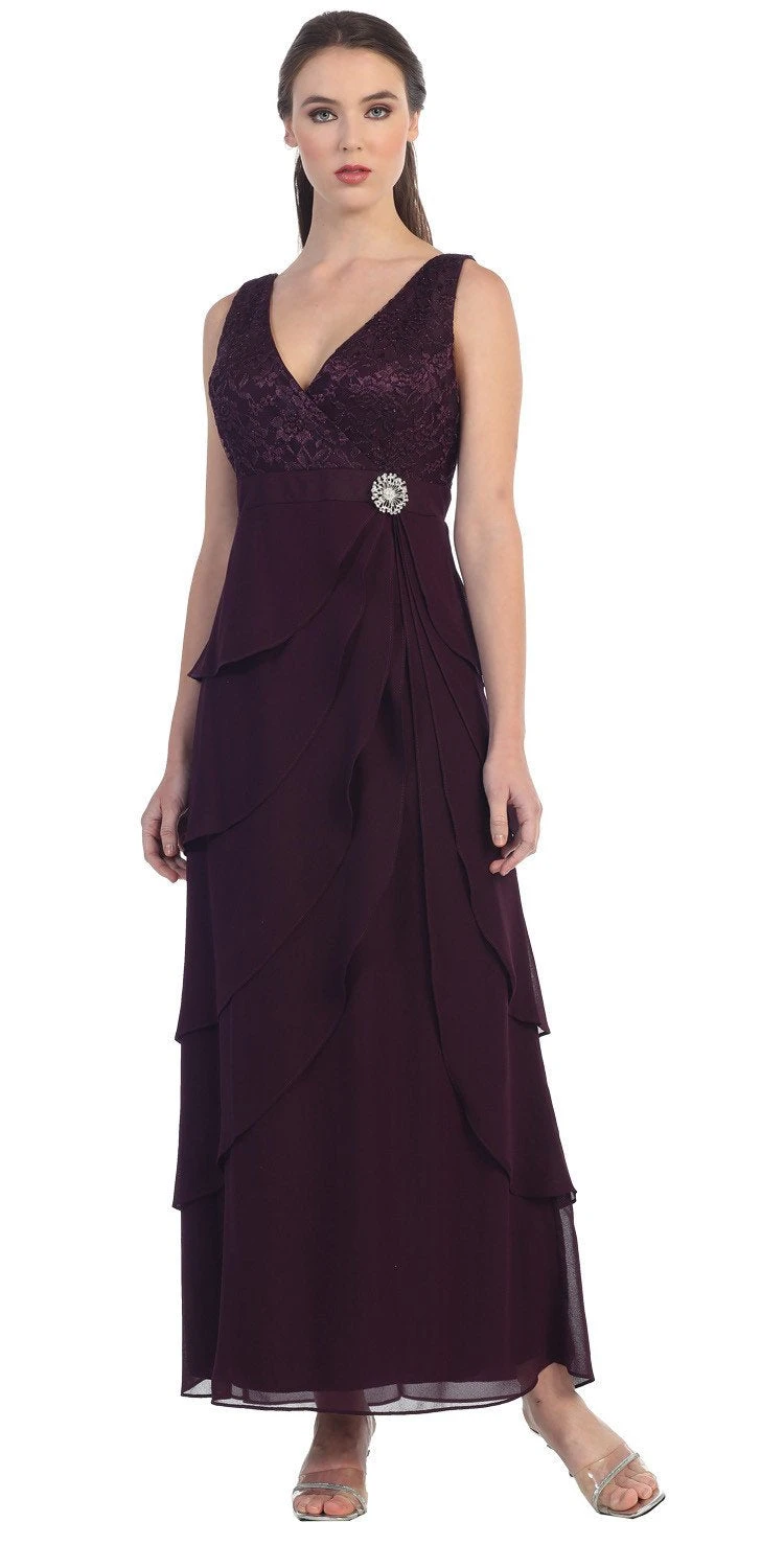 Sally Fashion 8729 V-Neck Long Dress Empire Lace Chiffon Include Lace Jacket(Dusty Rose V Neck Long Dress Empire Lace Chiffon Include Lace Jacket) 16 Sally Fashion 8729 V-Neck Long Dress Empire Lace Chiffon Include Lace Jacket(Dusty Rose V Neck Long Dress Empire Lace Chiffon Include Lace Jacket) - Image 14