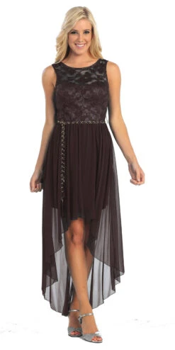 Celavie 2387 High Low Dress Lace Top Wide Strap Illusion Neck(Bridesmaid High Low Wine Dress Lace Top Wide Strap Illusion Neck) -Dress Promotion Store yhst 94935736666794 2457 1207921868 d6bf7d6d 9b72 4d1a b7f9 4bf25790310c