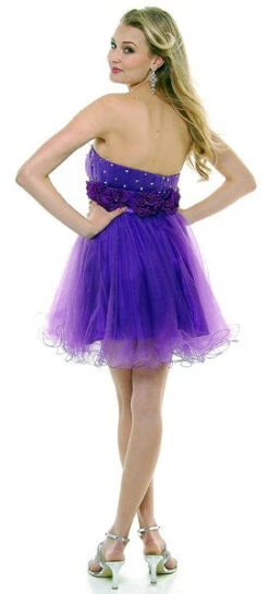 CLEARANCE - Cinderella Divine 414 Short A-Line Tulle Dress (Size 6)(Purple Homecoming Dress Short A Line Tulle Skirt Strapless Flower) -Dress Promotion Store yhst 94935736666794 2457 1419863866 6e8cc749 7efd 4c2a 9fe1 abfd3072ef47