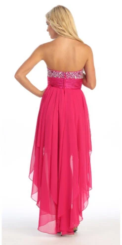 Celavie 3002 Strapless High-Low Dress Beads Asymmetrical Skirt(Strapless High Low Coral Dress Beads Sequins Asymmetrical Skirt) -Dress Promotion Store yhst 94935736666794 2457 1519101067 b0ee906d 641f 4247 9aa7 6c2bea352ede