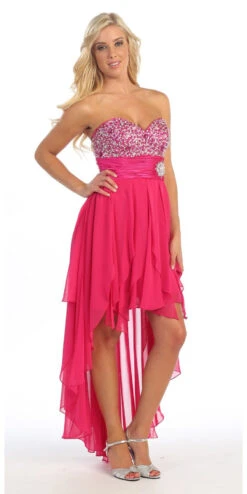 Celavie 3002 Strapless High-Low Dress Beads Asymmetrical Skirt(Strapless High Low Coral Dress Beads Sequins Asymmetrical Skirt) -Dress Promotion Store yhst 94935736666794 2457 1519578295 4d24e783 c42a 4e06 8c92 5f7f13d5ec4f