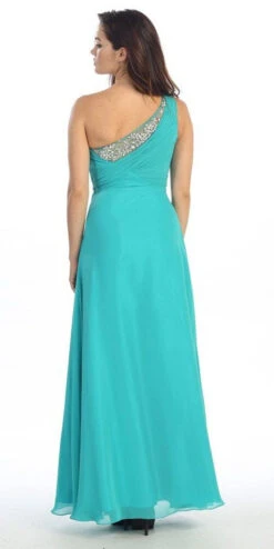 Eureka 2525 One Shoulder Ruched Chiffon Long Dress(One Shoulder Ruched Chiffon Jade Long Prom Dress) -Dress Promotion Store yhst 94935736666794 2457 1694071041 f688d9d6 a470 4fb7 b62e d1a7a02f846e