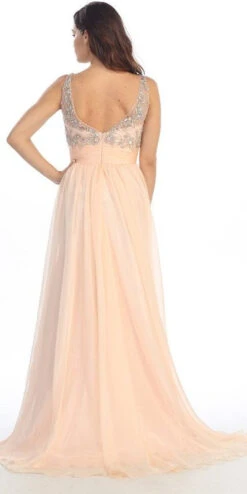 Eureka 3007 Sheer Yoke Jewel Neckline Long A-Line Gown(Sheer Yoke Jewel Neckline Long Mint A Line Formal Gown) -Dress Promotion Store yhst 94935736666794 2457 1765957219