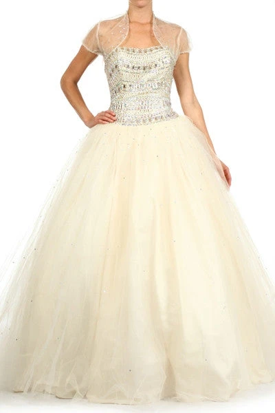 Eureka 3005 Strapless Studded Bodice Long Quinceanera Gown(Strapless Studded Bodice Coral Long Quinceanera Gown) 6 Eureka 3005 Strapless Studded Bodice Long Quinceanera Gown(Strapless Studded Bodice Coral Long Quinceanera Gown) - Image 4