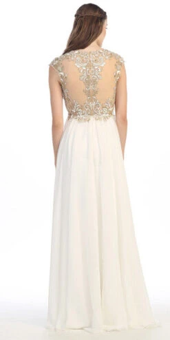 Eureka 3052 Stunning Cap Sleeve Chiffon Long Dress A-Line(Stunning Cap Sleeve Chiffon Long Dress Navy Blue A Line) -Dress Promotion Store yhst 94935736666794 2457 1853502538