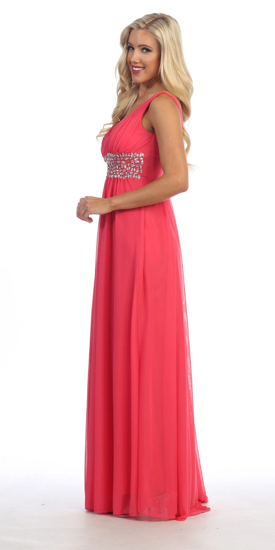 CLEARANCE - Celavie 7003 V-Neck Empire Dress Chiffon A-Line (Size S)(Clearance Celavie 7003 V Neck Empire Dress Chiffon A Line Size S) 5 CLEARANCE - Celavie 7003 V-Neck Empire Dress Chiffon A-Line (Size S)(Clearance Celavie 7003 V Neck Empire Dress Chiffon A Line Size S) - Image 3