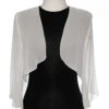 Mid Length Sleeve Sheer Ivory Chiffon Bolero Jacket 3/4 Length Shrug(Mid Length Sleeve Sheer Ivory Chiffon Bolero Jacket 3 4 Length Shrug) -Dress Promotion Store yhst 94935736666794 2457 298615441