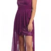 Celavie 2409 One Shoulder Spaghetti Strap High Low Dress(One Shoulder Spaghetti Strap Purple High Low Dress Chiffon) -Dress Promotion Store yhst 94935736666794 2457 502482173