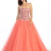 Eureka 3005 Strapless Studded Bodice Long Quinceanera Gown(Strapless Studded Bodice Coral Long Quinceanera Gown) 1 Eureka 3005 Strapless Studded Bodice Long Quinceanera Gown(Strapless Studded Bodice Coral Long Quinceanera Gown) -Dress Promotion Store yhst 94935736666794 2457 555527277