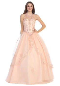 Eureka 3060 Halter Neck Corset Bodice Princess Gown Poofy(Halter Neck Corset Bodice Blush Princess Gown Poofy) -Dress Promotion Store yhst 94935736666794 2457 635809560