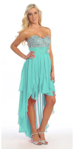 Celavie 3002 Strapless High-Low Dress Beads Asymmetrical Skirt(Strapless High Low Coral Dress Beads Sequins Asymmetrical Skirt) -Dress Promotion Store yhst 94935736666794 2457 664935667 ecec394c 7ae7 400c 905a bd5b4e852e4c