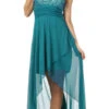 Celavie 2371L High Low Dress Chiffon Sequin/Rhinestone Strapless(Jade Semi Formal Long Dress Chiffon Sequin Rhinestone Strapless) -Dress Promotion Store yhst 94935736666794 2457 729850693
